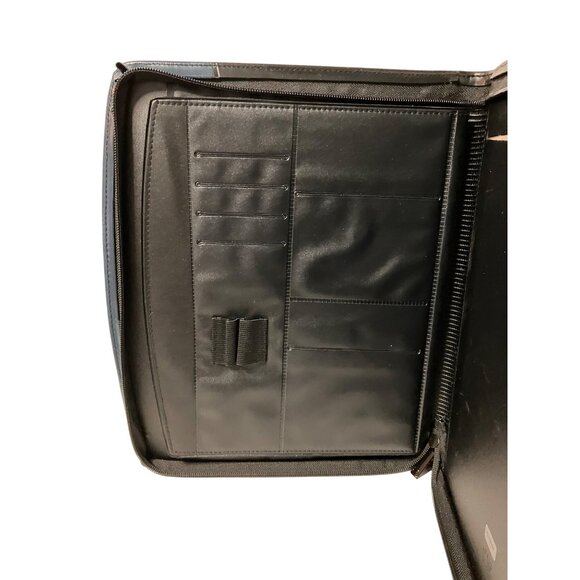 Cirrus Vision Jet Leather Portfolio Binder Zip Close Card Holder Leeds Black - Picture 5 of 9